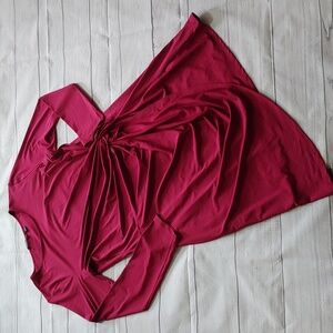 H BY HALSTON ASYMMETRICAL LONG SLEEVE DRESS